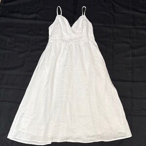 Mossimo Supply Co. White Linen-Blend Spaghetti Strap Maxi Dress